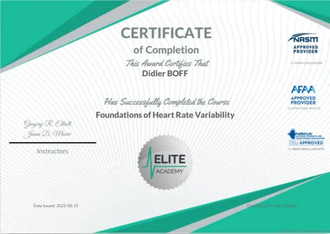 Fondation of heart rate variability certificate
